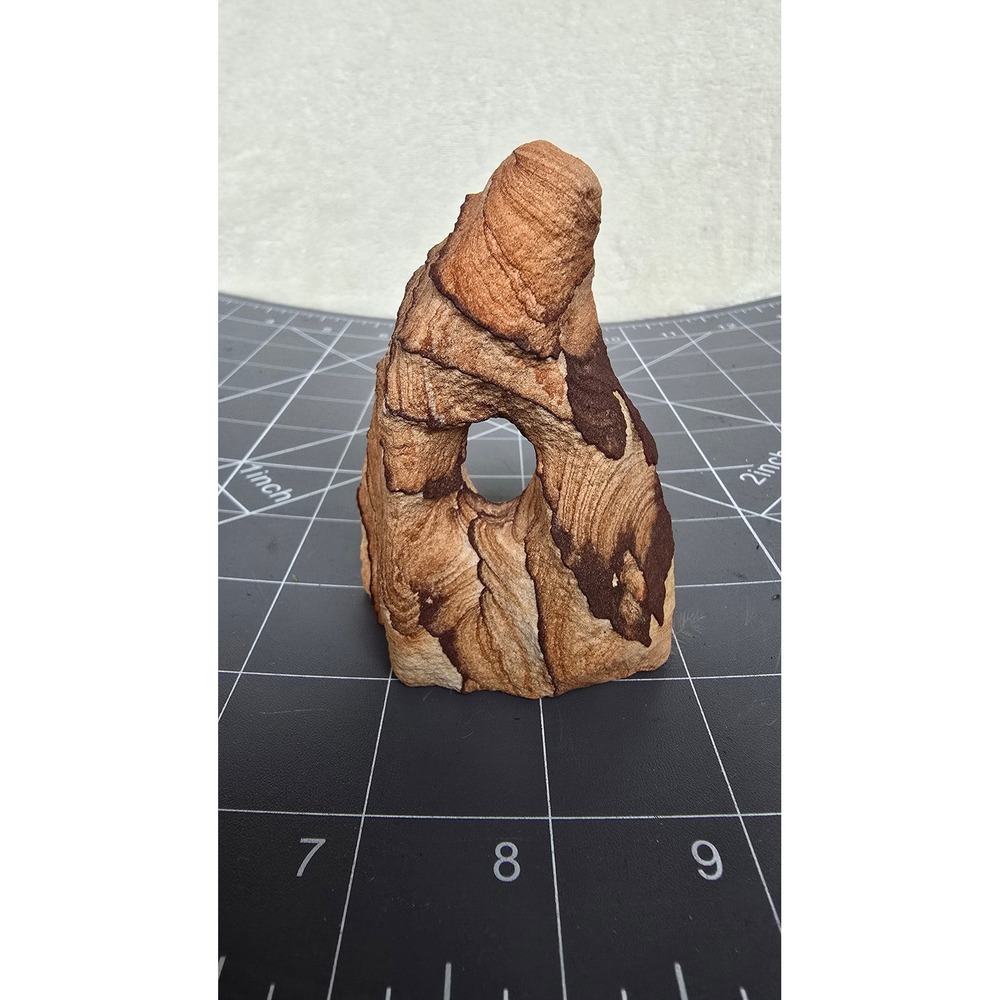 Natural Utah Kanab Wonderstone Sandstone Banded Rock Specimen with Hole